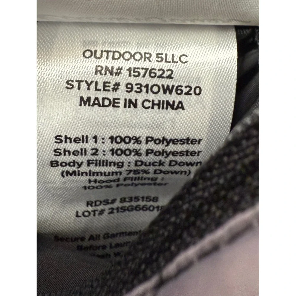 Eddie Bauer Reversible Hooded Puffer Jacket Ombre‎ Black Grey Down Fill Youth L